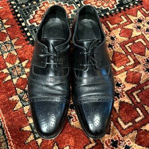 Salvatore Ferragamo Limited Edition Tramezza Wingtip Oxfords - 9.5 D - Black